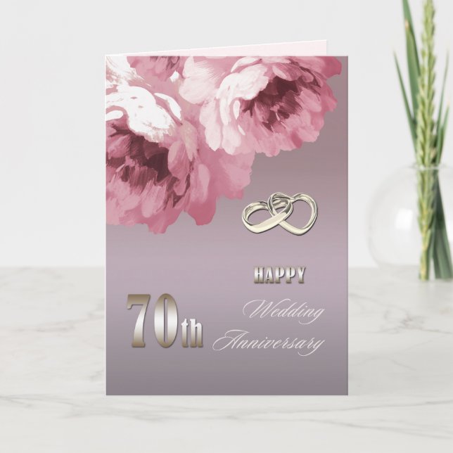 Joyeux 70e anniversaire de Mariage Cartes de voeux (Devant)