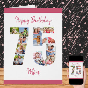 Joyeux 75e Anniversaire Fille Grand Collage Photo