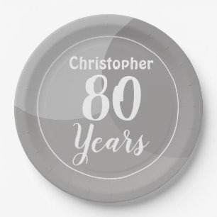 Joyeux 80e Anniversaire Assiette en Papier