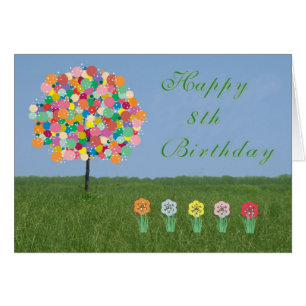 Joyeux 8 Anniversaire Carte Bubblegum Tree