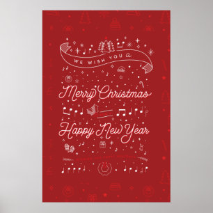 Joyeux affiche de Noël 24x36 / Noir