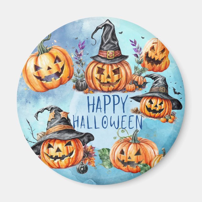 Joyeux aimant Citrouille Halloween (Devant)