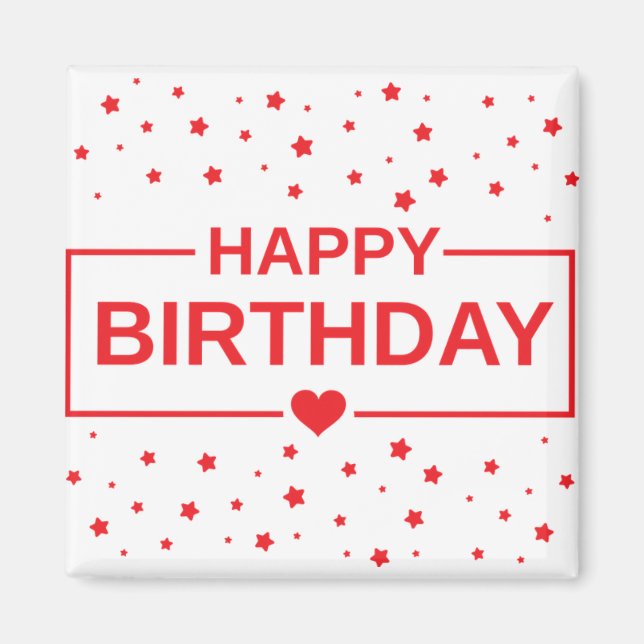 Joyeux aimant de coeurs d'anniversaire (Devant)