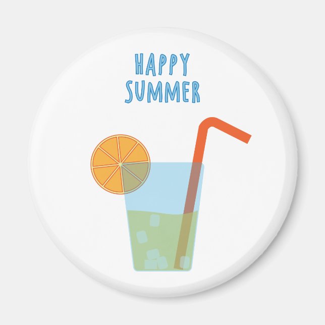 Joyeux Aimant D'Été Avec Un Cocktail (Devant)
