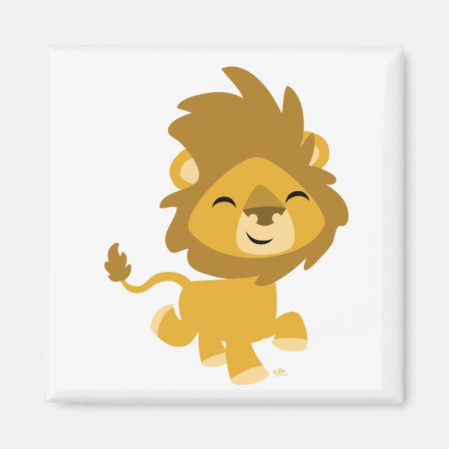 Joyeux aimant Lion de dessin animé (Devant)