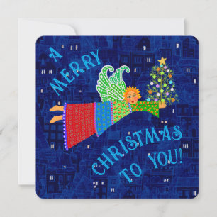 Joyeux Ange de Noël avec Carte de Vacances Arbre P