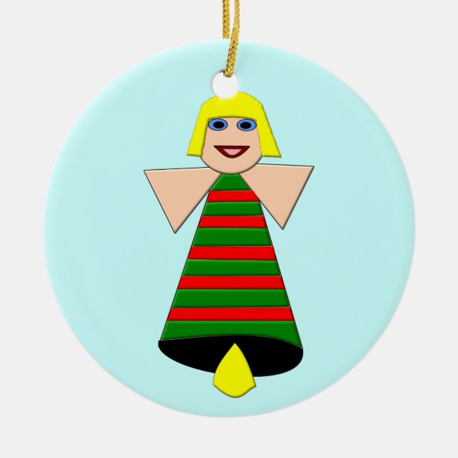 Joyeux Ange de Noël Ornement d'arbre personnalisé (Devant)