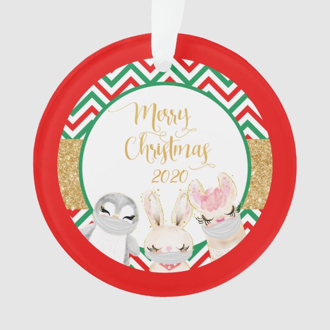 Joyeux animaux de Noël Masques de visage 2020 llam (devant)