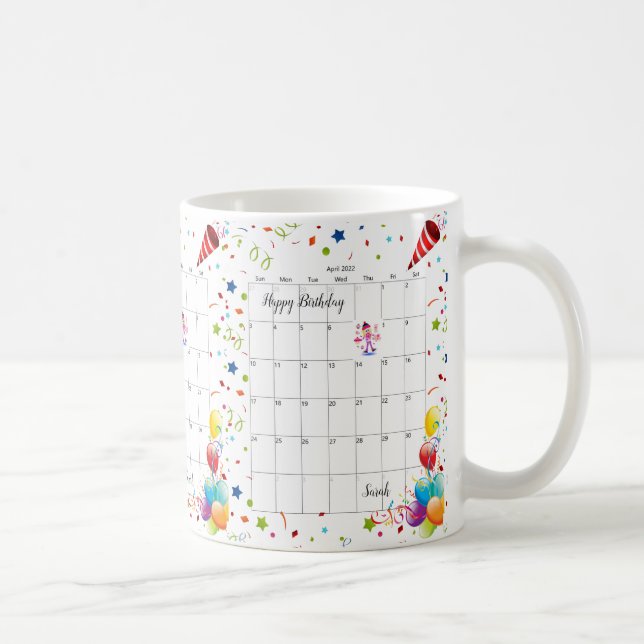 Joyeux anniversaire 2022 Avril Mug (Droite)