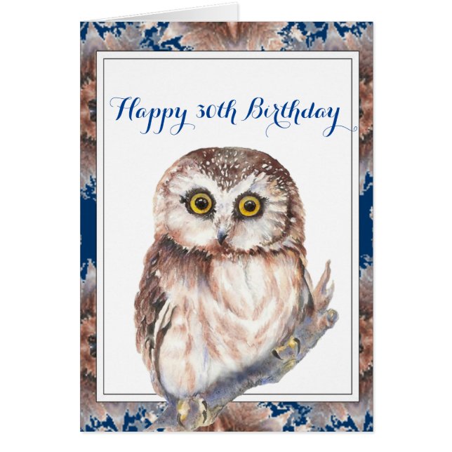 Joyeux anniversaire 30e Fun Little Owl Bird (Devant)