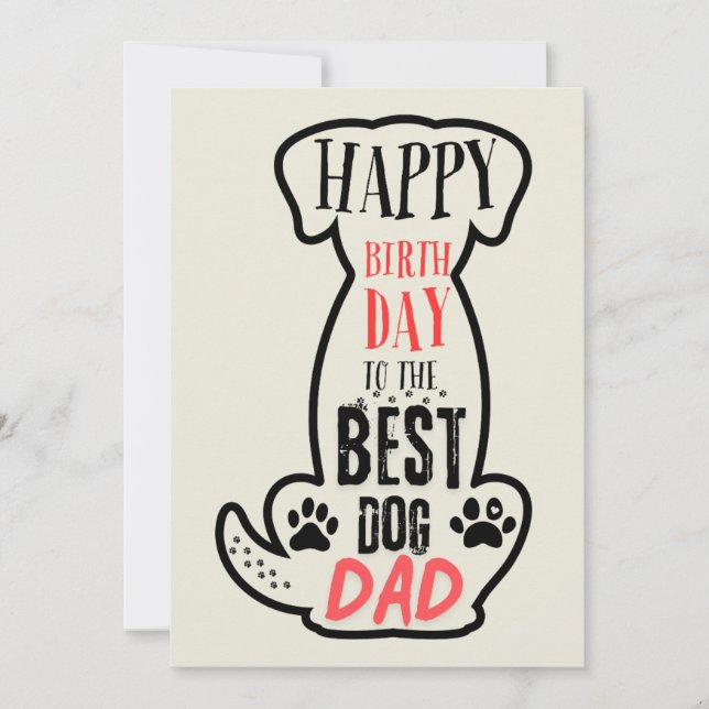 Joyeux Anniversaire À La Meilleure Carte Chien Pap (Devant)