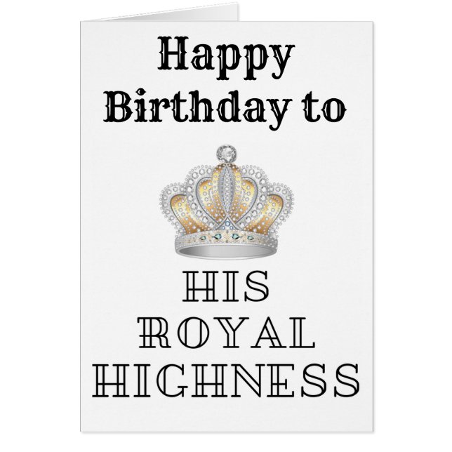 Joyeux anniversaire à son altesse royale (Devant)