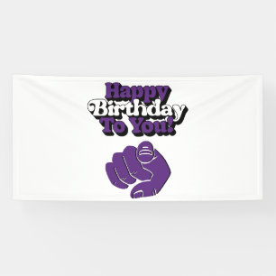 Joyeux Anniversaire À Toi Bannière en Vinyle Viole