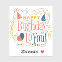 Joyeux anniversaire à ton autocollant