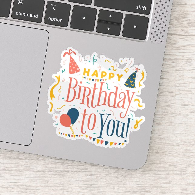 Joyeux anniversaire à ton autocollant (Détail)