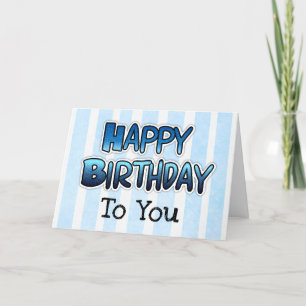 Joyeux anniversaire à vous Carte Blue Mens ou Boys