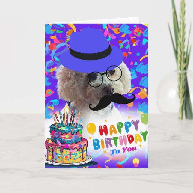 Joyeux Anniversaire À Vous Carte De Voeux De Poodl (Devant)