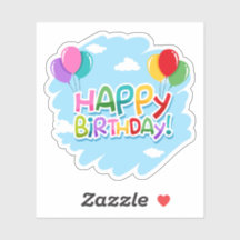 Joyeux anniversaire à vous couleur autocollant