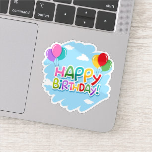 Joyeux anniversaire à vous couleur autocollant