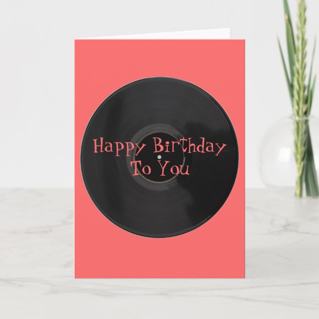 Joyeux anniversaire à vous Vinyl Record Carte d'an (Devant)
