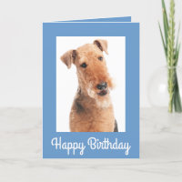 Joyeux Anniversaire Airedale Terrier Chien Carte d