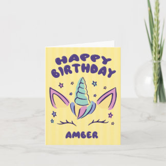 Joyeux anniversaire Amber | Carte d'anniversaire d