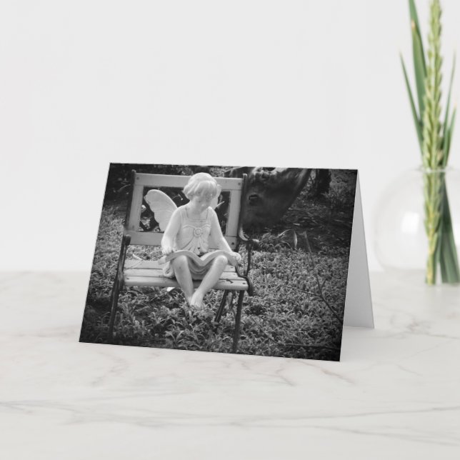 Joyeux anniversaire, ange, carte de voeux, pour (Devant)