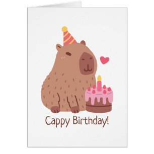 Joyeux Anniversaire au Capybara Mignon et son Gâte