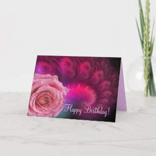 Joyeux anniversaire avec carte rose