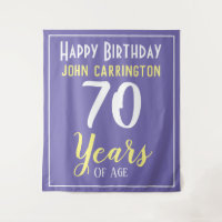 Joyeux Anniversaire avec Nom & Âge 70 Ans Tenture
