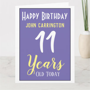 Joyeux anniversaire avec nom et 11 ans carte