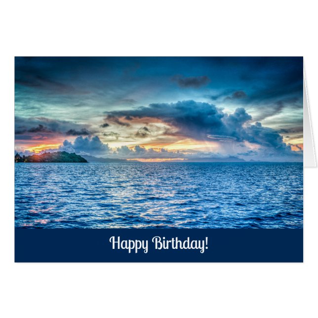 Joyeux anniversaire avec Ocean View Photographie (Devant horizontal)