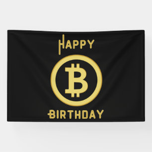 Joyeux Anniversaire Bannière en Vinyle Bitcoin Gol