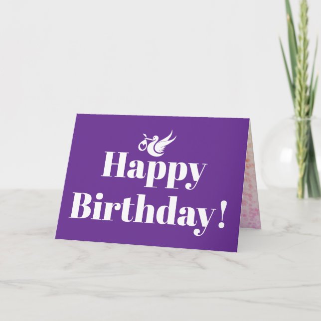 Joyeux anniversaire, bébé, carte de vœux pliée (Devant)