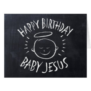 Joyeux anniversaire bébé Jésus Chalkboard Christia