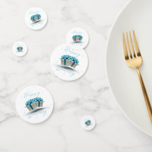 Joyeux Anniversaire Bébé Table Bleue Confetti