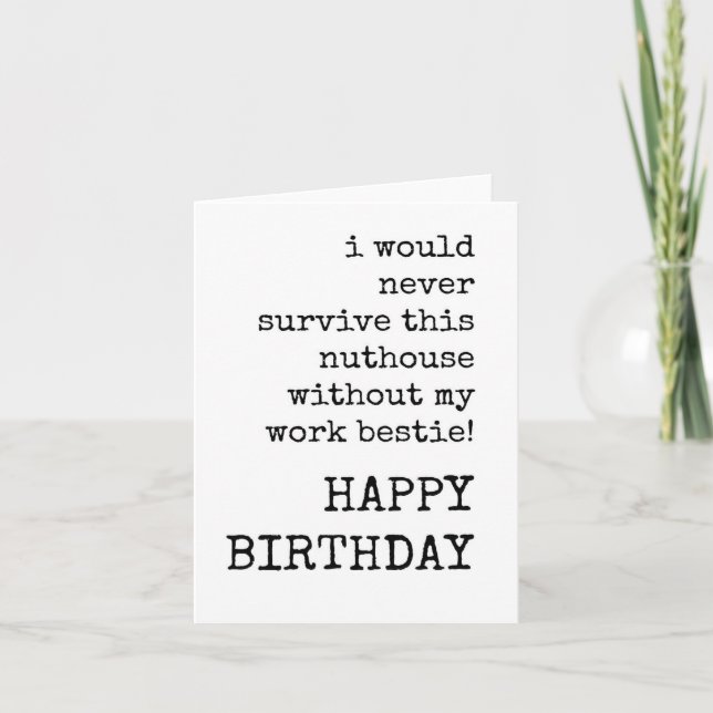 Joyeux Anniversaire, Bestie de travail, Carte Anni (Devant)