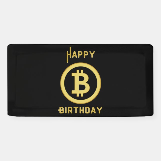 Joyeux Anniversaire Bitcoin Gold 2x1 Bannière Viny (Horizontal)