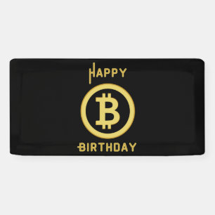 Joyeux Anniversaire Bitcoin Gold Bannière Vinyle 2