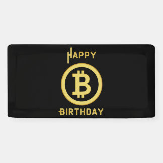 Joyeux Anniversaire Bitcoin Gold Bannière Vinyle 2