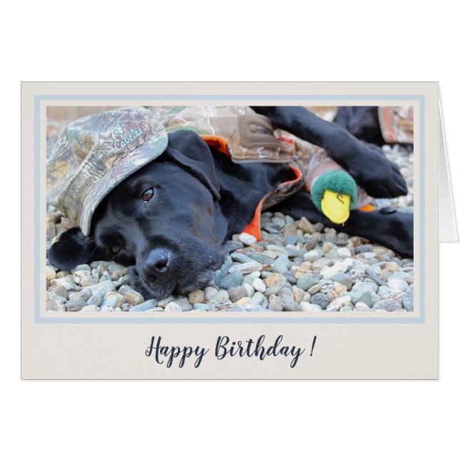 Joyeux anniversaire Black Labrador Chasse de canar (Devant horizontal)