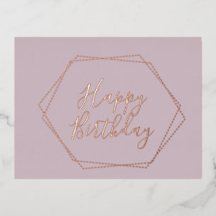 Joyeux Anniversaire Blush Cadre rose Pressé Carte