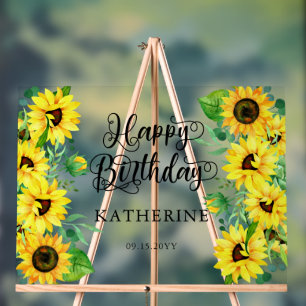 Joyeux Anniversaire Boho Sunflowers   Eucalyptus P