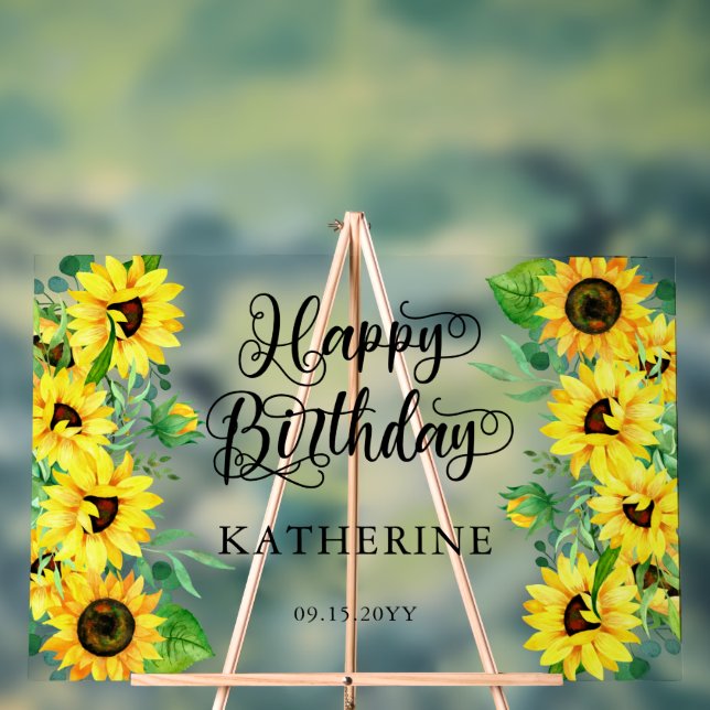 Joyeux Anniversaire Boho Sunflowers | Eucalyptus P (Neutre)