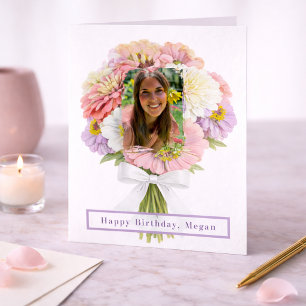 Joyeux Anniversaire Bouquet de Fleurs Personnalisé