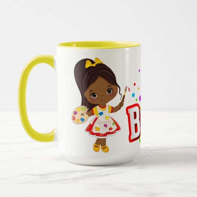 Joyeux anniversaire Brown artiste Mug (Gauche)