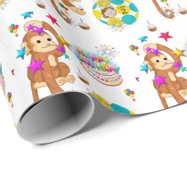 Joyeux Anniversaire Cadeau Enveloppement Papier Si (Coin rond)