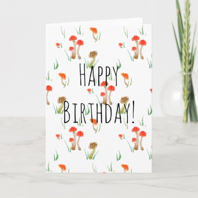 Joyeux anniversaire ! carte (champignons sauvages) (Devant)