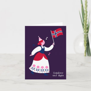 Joyeux anniversaire, carte d'anniversaire norvégie