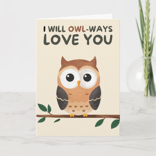 Joyeux Anniversaire Carte de Chouette Simple et Dr (Devant)